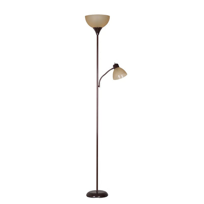 Brown Floor Lamp with Adjustable Reading Light