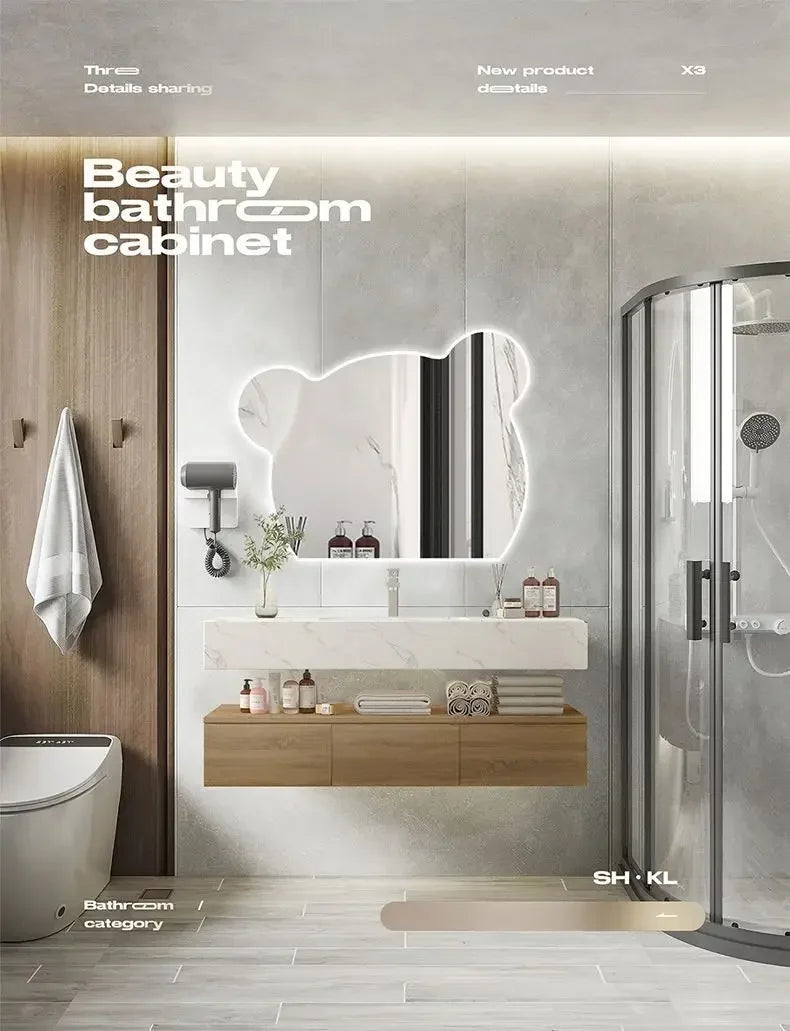 Bathroom Vanity With Rock Ceramic Countertop Sink