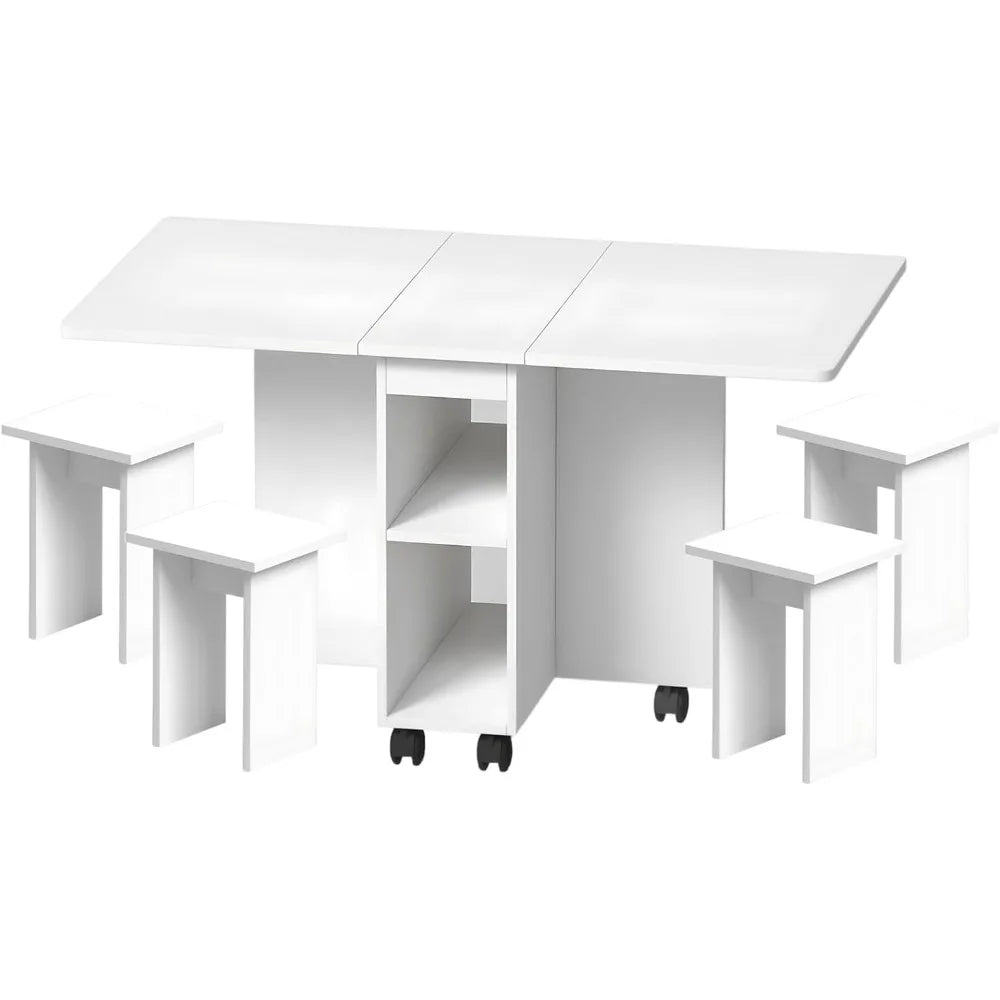 Space-Saving Folding Drop Leaf Dining Table