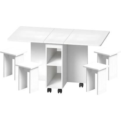 Space-Saving Folding Drop Leaf Dining Table