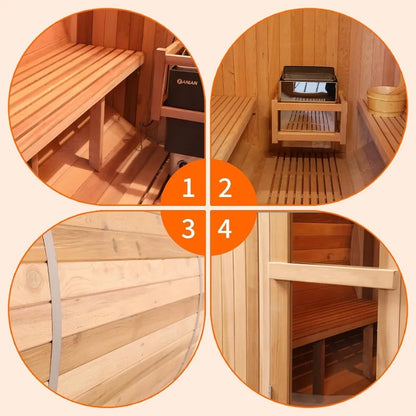 Outdoor Hemlock Wooden Barrel Steam Sauna Room