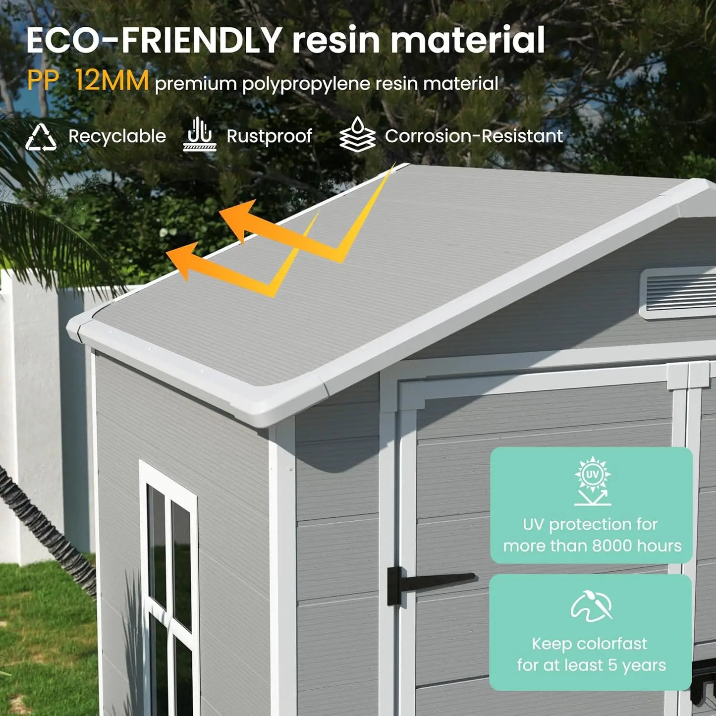Outdoor Resin Plastic Garden Storage 6''x4.5"x6'