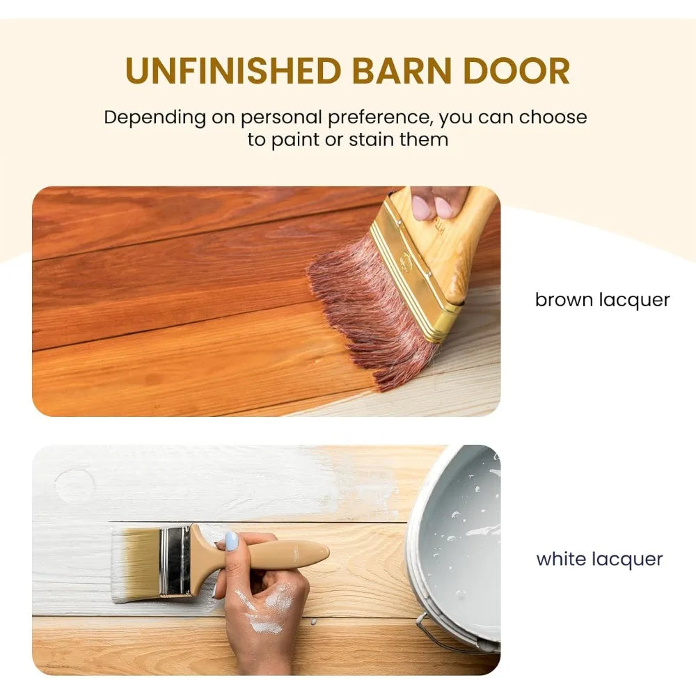 36in x 84in Sliding Barn Wood Door Pre-Drilled