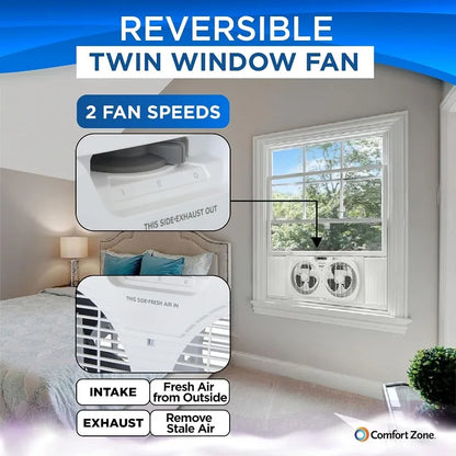 Twin Portable Air Cooler With Reversible Airflow Control
