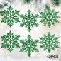 12Pcs White Glitter Raw Pulp Plastics Snowflakes