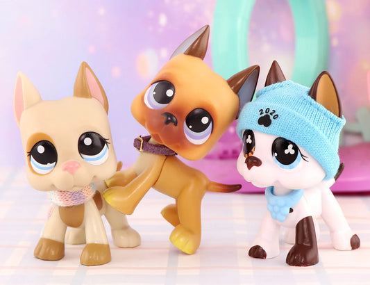 Mini Pet Figure Great Dane Dog 3PCS