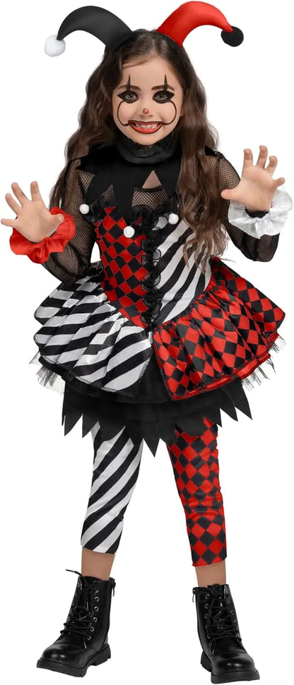 Girls Evil Clown Costume for Halloween