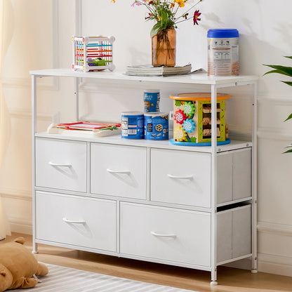 TV Stand Dresser For Bedroom, 5 Drawers
