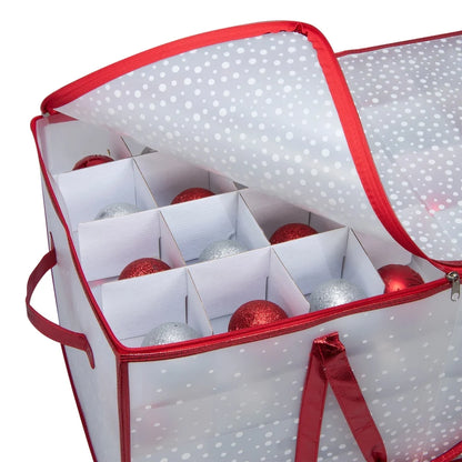 Ornament Storage Organizer with Handles and Zipper