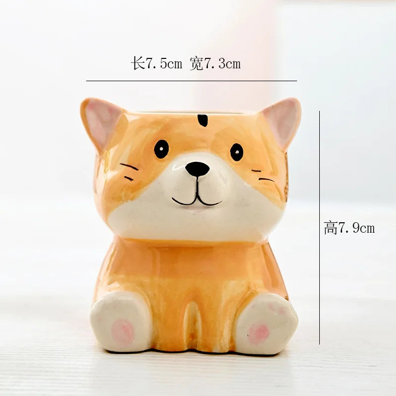 Cartoon Animal Ceramic Flower Pot Table Display