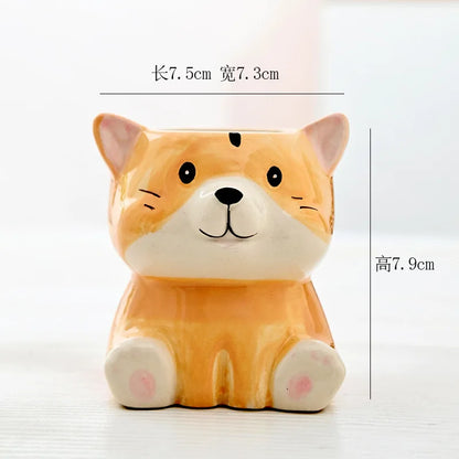 Cartoon Animal Ceramic Flower Pot Table Display