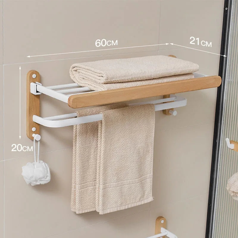 Bathroom Organizer and Storage Towel Rack Shelves    bathroom accessories corner shelf Bathroom towel bar no punching toilet storage shelf