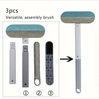 Durable Long-Handle Pet Hair Remover Brush