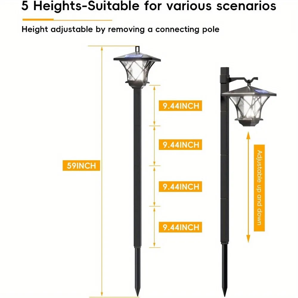 Outdoor Solar Lamp Post Lighting, Aluminum