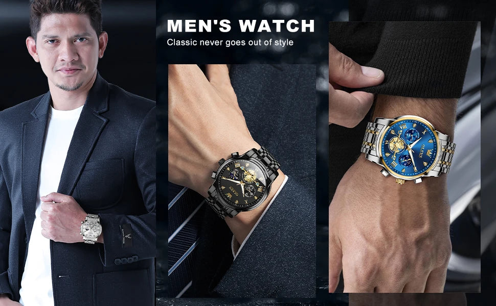 Quartz Watch for Men Flywheel Skeleton Chronograph