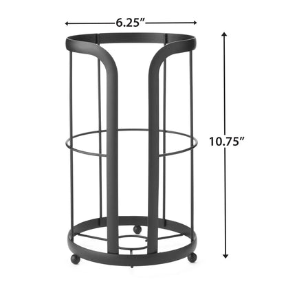 Freestanding Matte Black Toilet Paper Holder Storage