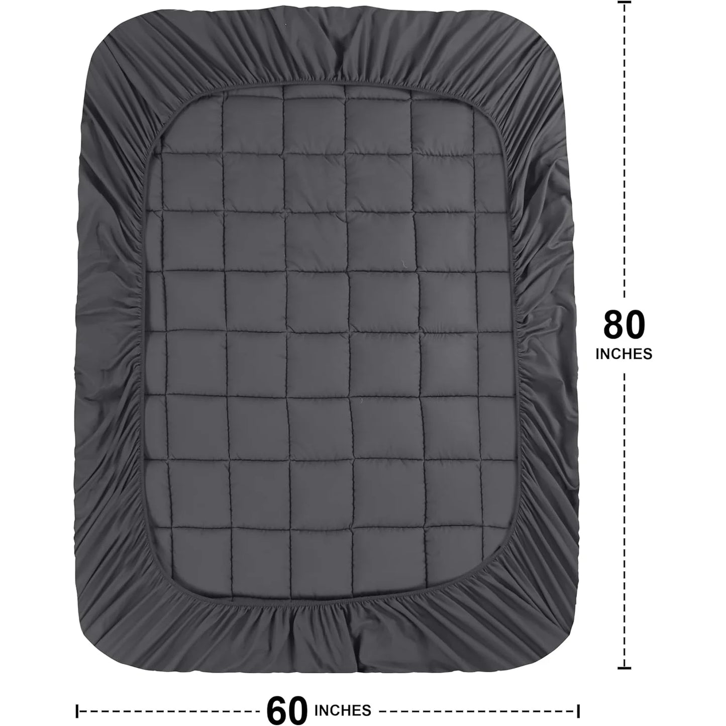 Mattress Pad Premium Quilted Topper Breathable Fluffy