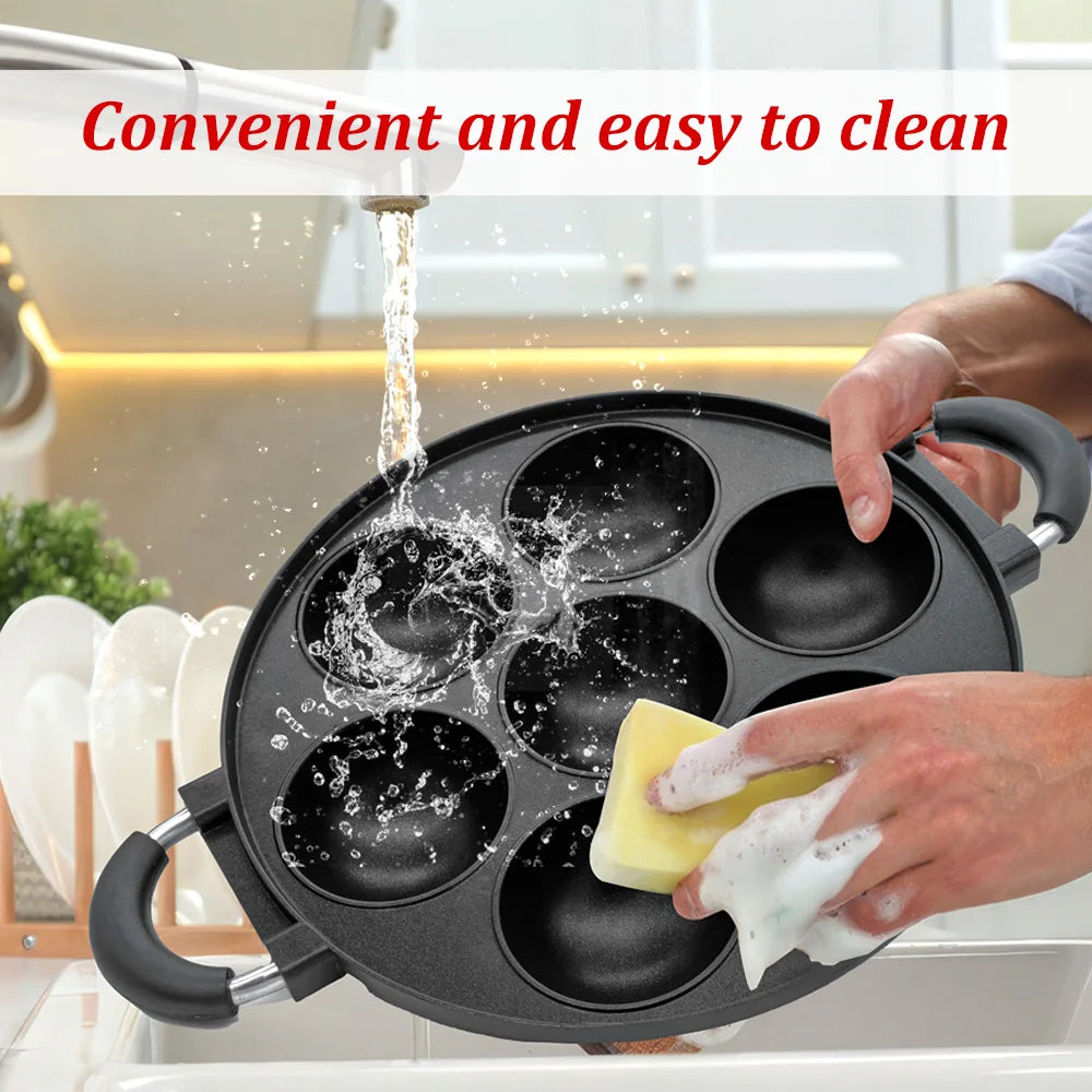 7 Hole Cast Iron Cookware Omelette or Cake Mold