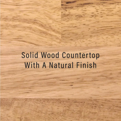 Style Mobile Kitchen Island with Wood Top