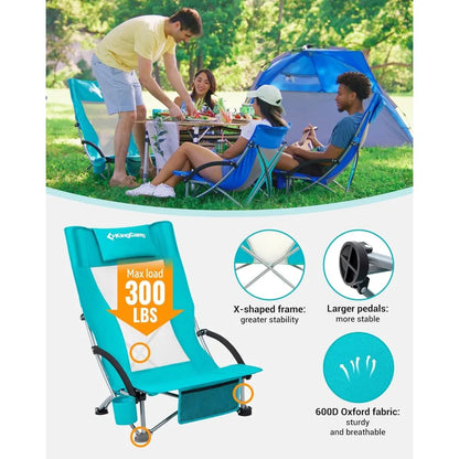 Low Beach Chairs, Portable Folding Chair Wide