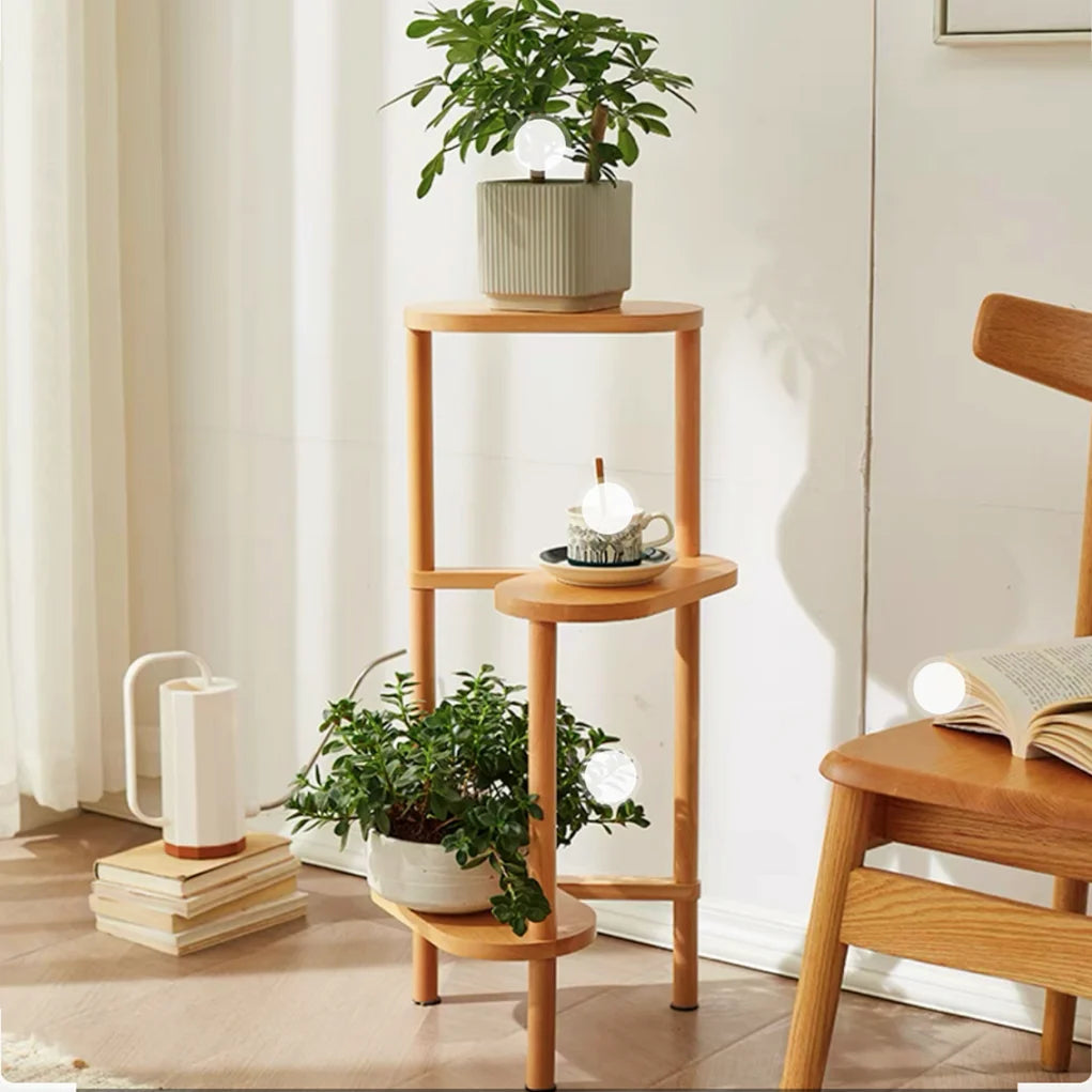 3-Tier Plant Stand Corner Bamboo Plant Shelf