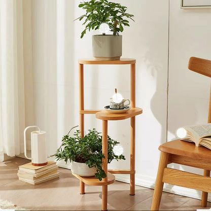 3-Tier Plant Stand Corner Bamboo Plant Shelf