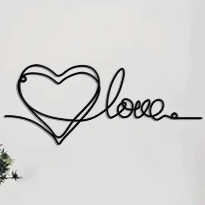 Sleek Iron Heart Wall Decor Love Line