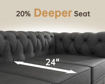 Pet-friendly 60" tufted loveseat sofa kid tested