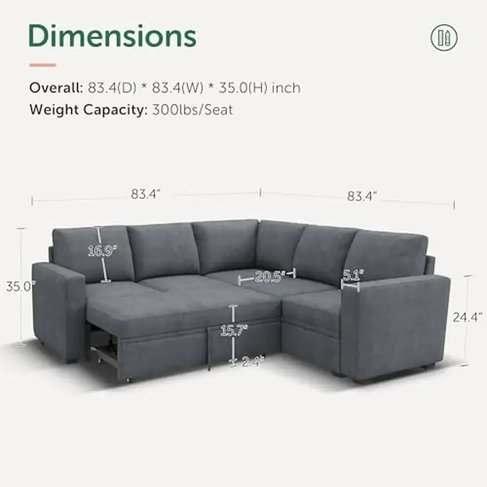 Modular Sectional Sleeper Sofa Pull Out Bed