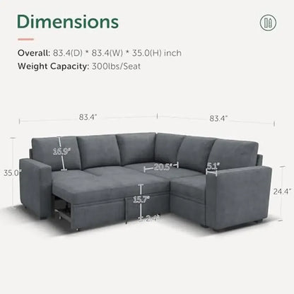 Modular Sectional Sleeper Sofa Pull Out Bed
