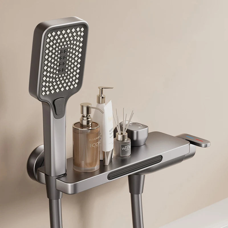 Bathroom Waterfall Bathtub Faucet With Hand-held Shower Head