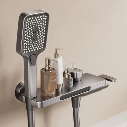 Bathroom Waterfall Bathtub Faucet With Hand-held Shower Head