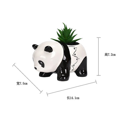 Creative Black/White Ceramic Panda Flower Pot