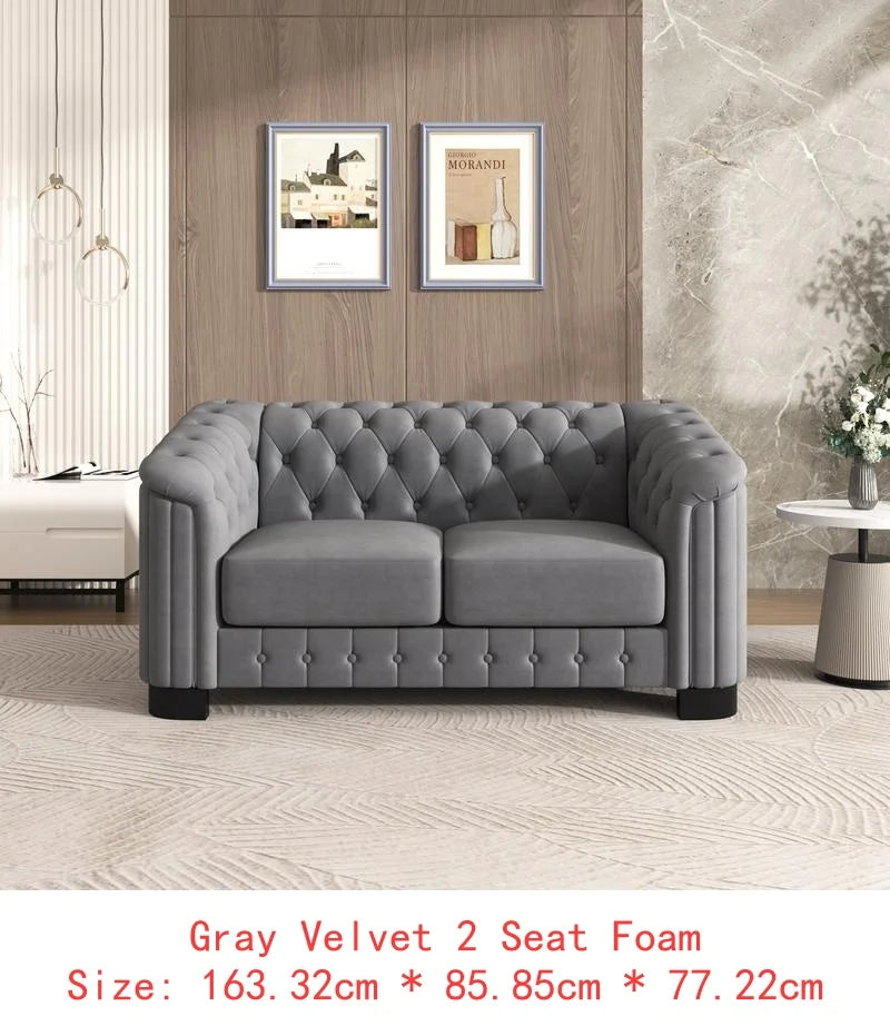 3-Piece Sofa Set with Rubber Wood Legs