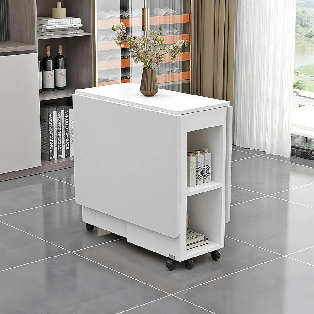 Space-Saving Folding Drop Leaf Dining Table