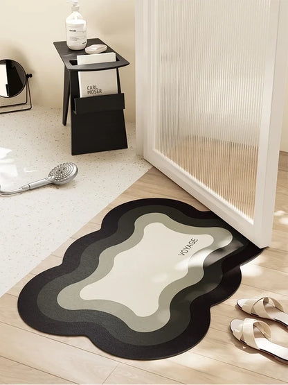 Light Luxury Bathroom Absorbent Floor Mat Non-Slip