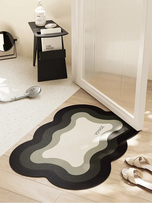 Light Luxury Bathroom Absorbent Floor Mat Non-Slip