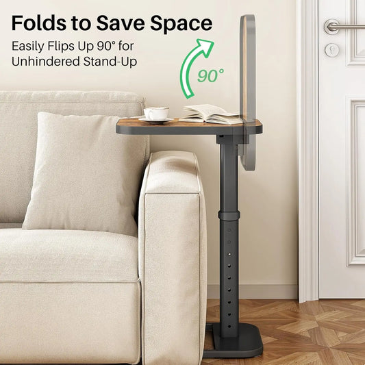 TV Tray Table, Adjustable Height & Flip-Top