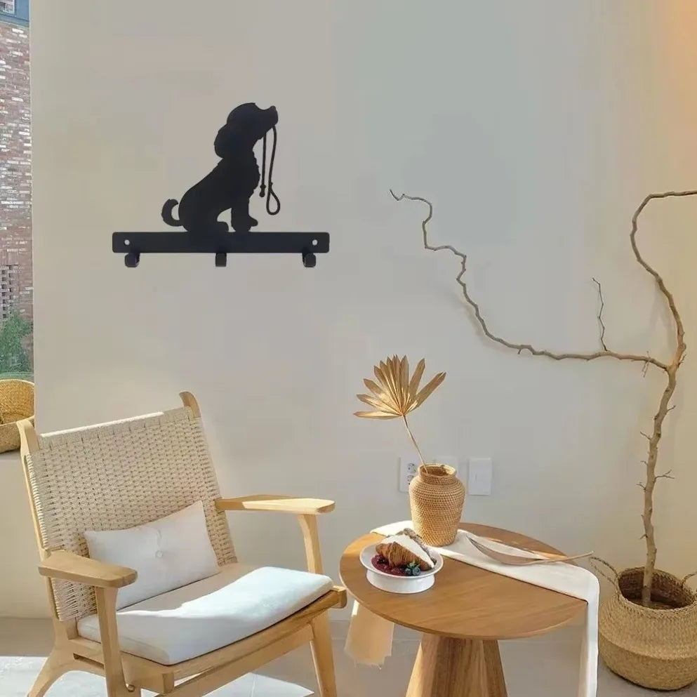 Wall-Mounted Iron Craft Rack for Towels, Keys