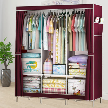 Portable Fabric Wardrobe Organizer Storage Rack