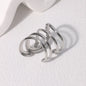 Stainless Steel Irregular Wave Rings, Adjustable Opening