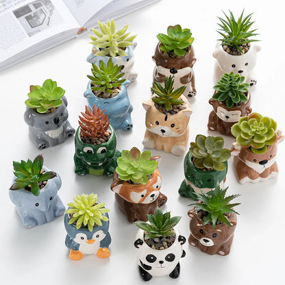 Cartoon Animal Ceramic Flower Pot Table Display