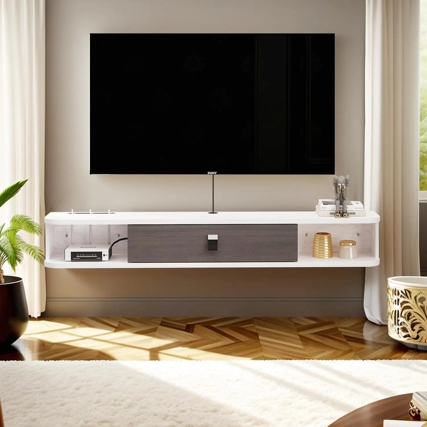 Modern 47'' Wall-Mounted Floating TV Stand