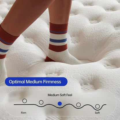 12" Queen Size Mattress, Hybrid In Box