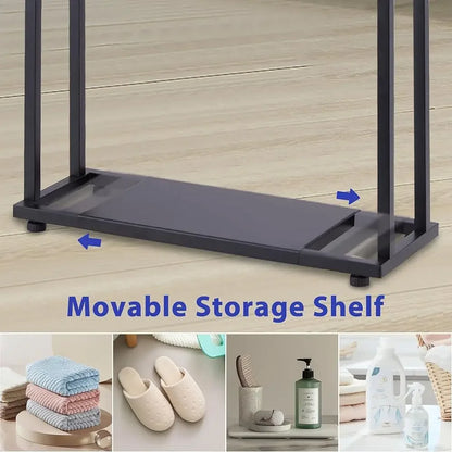 Freestanding Towel Rack Stainless Steel Storage Shelf