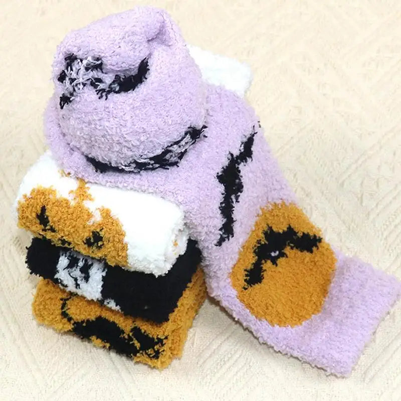 Funny Halloween Fuzzy Socks, Warm Floor Socks