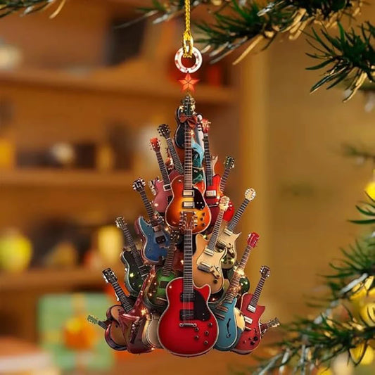 2d Acrylic Guitar Christmas Tree Decoration 2025