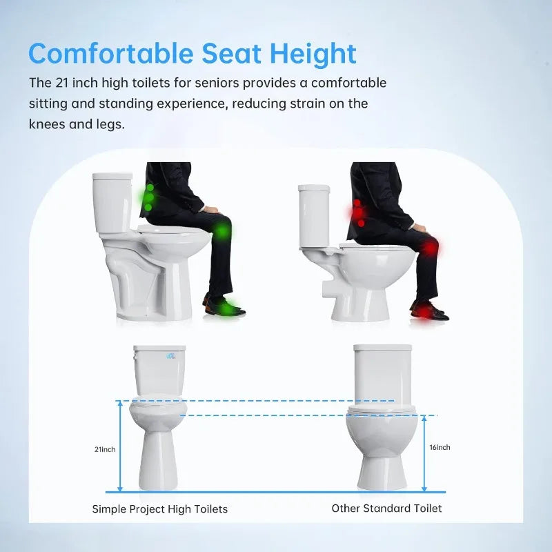 High Toilet Elongated With Comfort Chair Seat