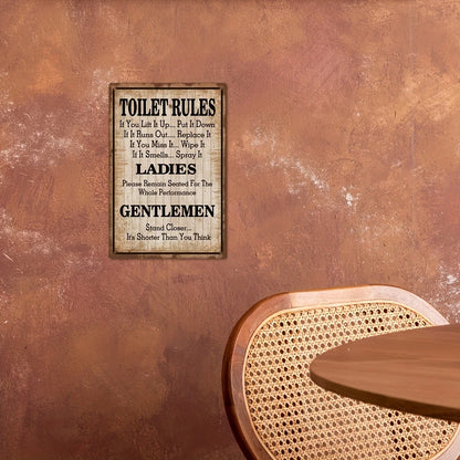 Iron Poster Toilet Rules Metal Tin Signs