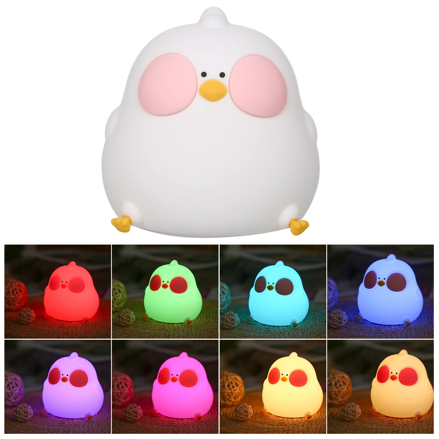 Changing Nightlight Cute Chicken Light Dimmable Rechargeable